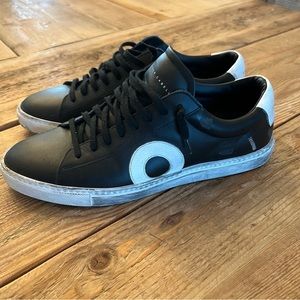 Oliver Cabell, The Low 1 | Daybreak Black Leather Sneakers, Men’s Size 10
